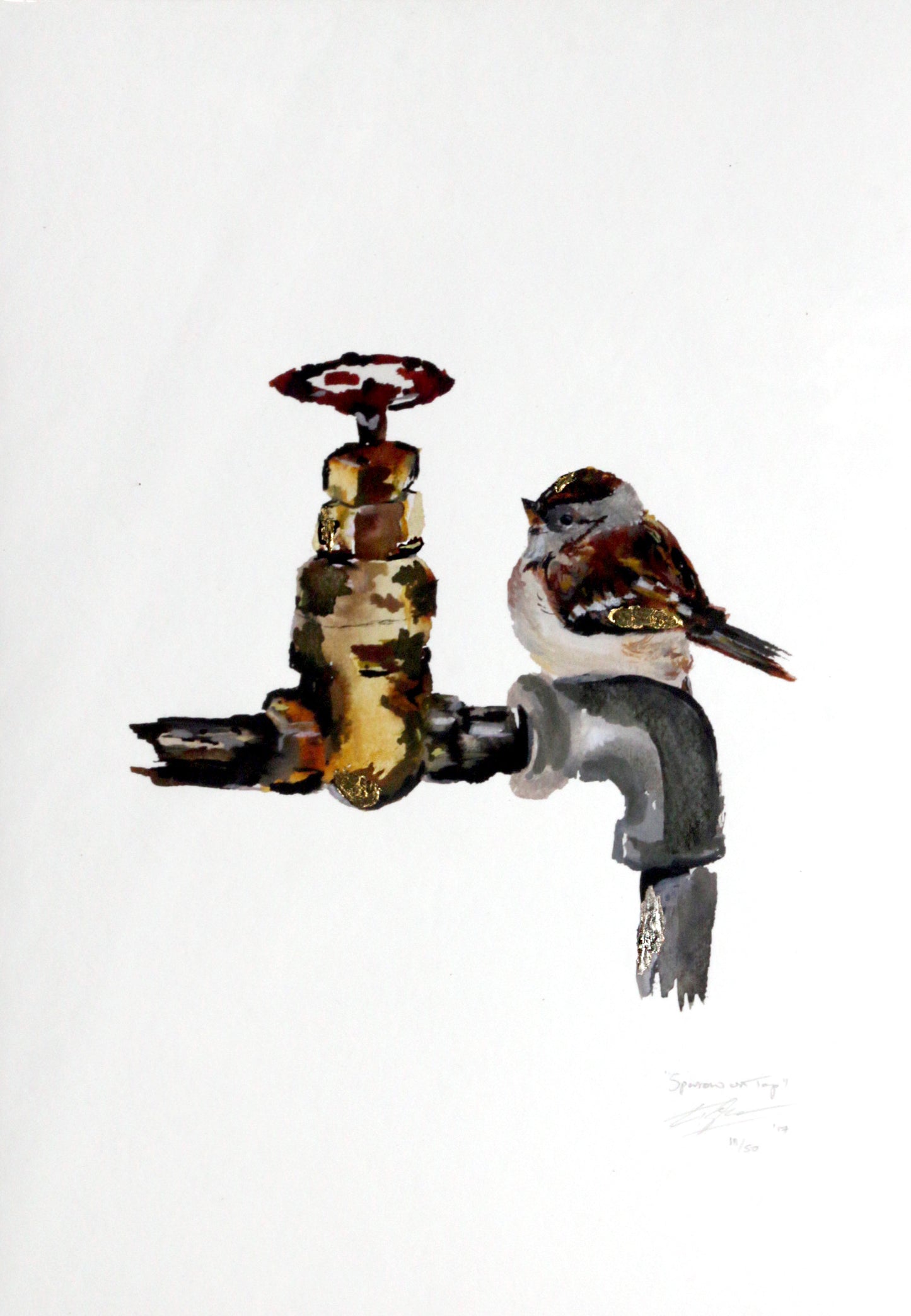 Limited Edition Fine Art Print - Sparrow on Tap