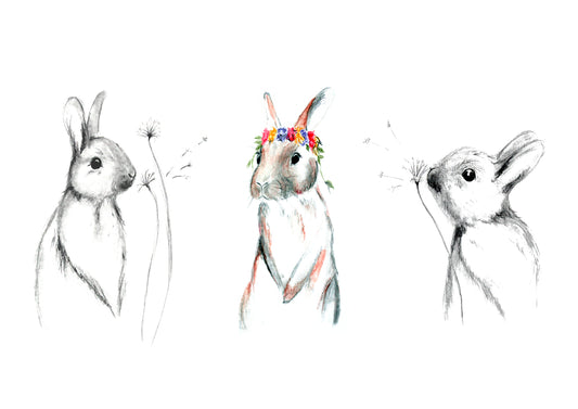 Poster Print - Rabbits Trio